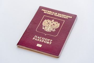 Russian passport on white background. Isolated