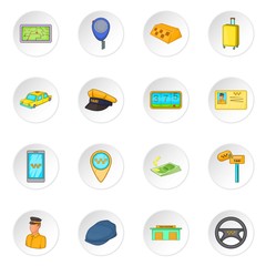 Taxi icons set