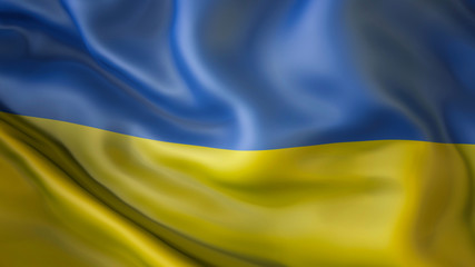 Waiving flag of Ukraine