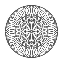 Mandala ornament. Round template. Decorative element  can be used for greeting card, wedding invitation, yoga poster, coloring book.. Doodle emblem.