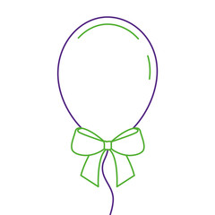 decoration celebration balloon with bow ornament vector illustration