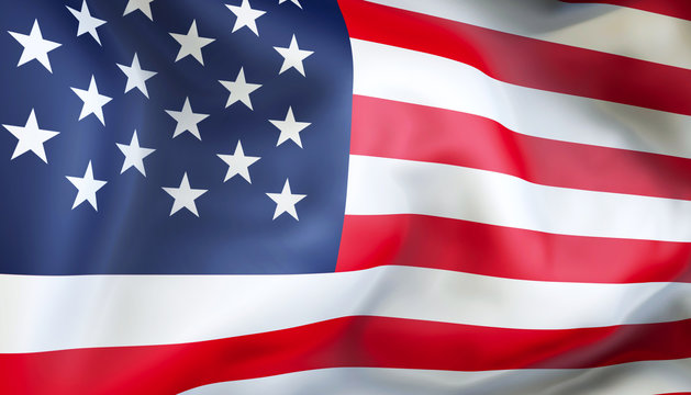 Waiving flag of USA