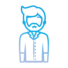 avatar bartender icon over white background vector illustration