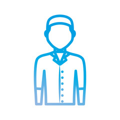 avatar bartender icon over white background vector illustration