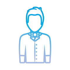 avatar bartender icon over white background vector illustration