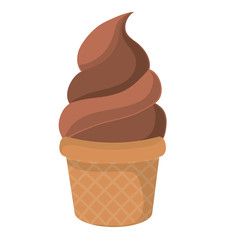 chocolate ice cream icon over white background colorful design vector illustration