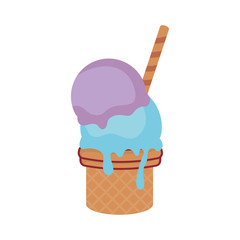 ice cream icon over white background colorful design vector illustration