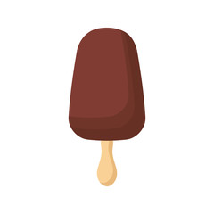 chocolate ice cream bar icon over white background colorful design vector illustration