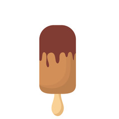 chocolate ice cream bar icon over white background colorful design vector illustration