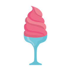 colorful  glass with ice cream over white background vector illustration