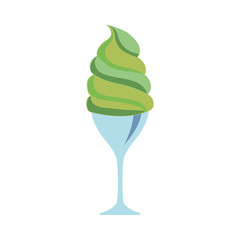 colorful  glass with ice cream over white background vector illustration