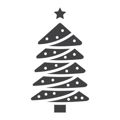 Christmas tree glyph icon, New year and Christmas, xmas sign vector graphics, a solid pattern on a white background, eps 10.