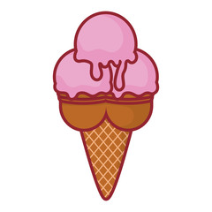 colorful ice cream cone over white background vector illustration