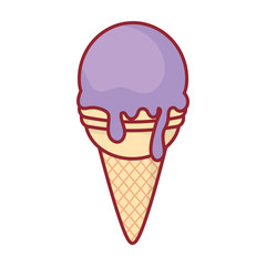 colorful ice cream cone over white background vector illustration