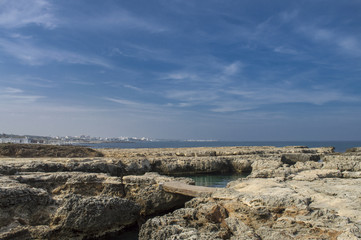 Fototapeta na wymiar South Italy: Rocks and sea of Puglia