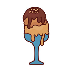 colorful ice cream cone over white background vector illustration