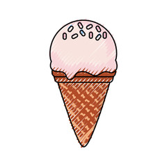 ice cream cone icon over white background colorful design vector illustration