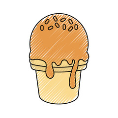 ice cream cone icon over white background colorful design vector illustration