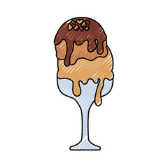 ice cream glass icon over white background colorful design  vector illustration
