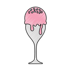 ice cream glass icon over white background colorful design  vector illustration