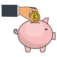 piggy savings with coins