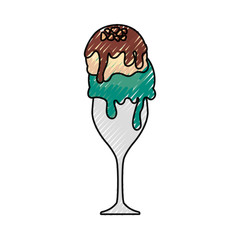 ice cream glass icon over white background colorful design  vector illustration