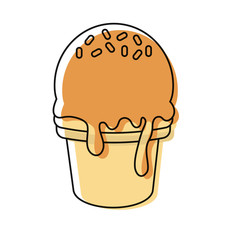 ice cream cone icon over white background colorful design vector illustration