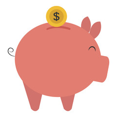 piggy savings with coins