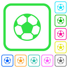 Soccer ball vivid colored flat icons icons