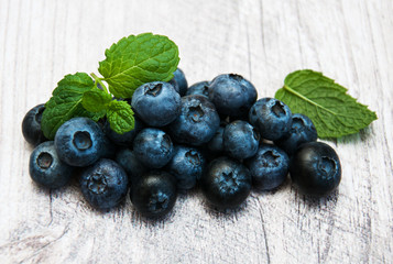 Fresh blueberries on a table