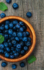 Fresh blueberries on a table