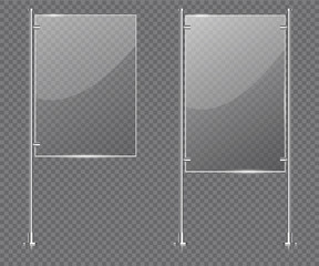 Glass banner realistic vector illustration