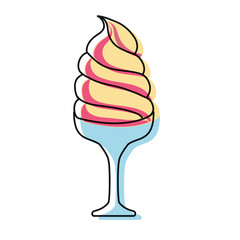ice cream glass icon over white background colorful design  vector illustration