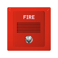 Fire alarm with light and audible alarm.