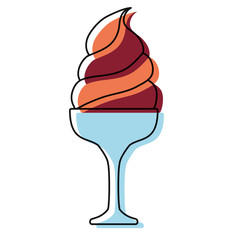 ice cream glass icon over white background colorful design  vector illustration