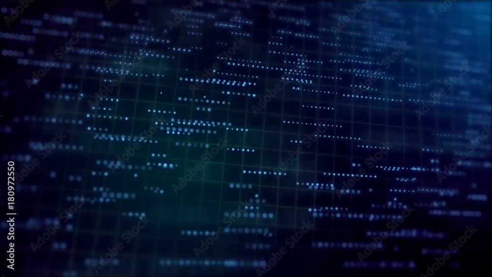 Poster digital network data grid technology background dark blue green