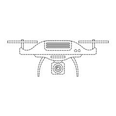 drone aerial camera remote propeller device vector illustration