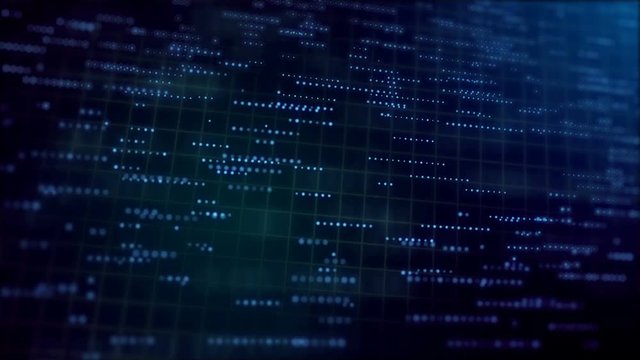 Digital network data grid technology background dark blue green