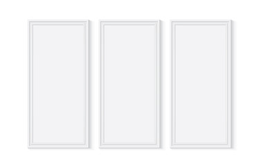 white wooden or plastic frame is easy to change colors mock up vector template