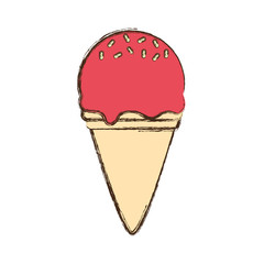 ice cream cone icon over white background colorful design vector illustration
