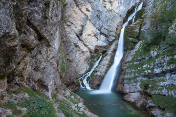 Fototapeta na wymiar Savica waterfall, Bohinj Lake, Slovenia.