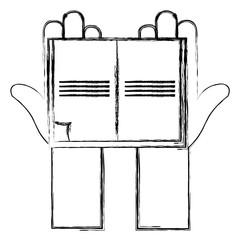 hands reader with text book