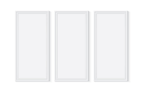 white wooden or plastic frame is easy to change colors mock up vector template