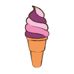 ice cream cone icon over white background colorful design vector illustration