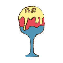colorful glass with ice cream  over white background  vector illustration