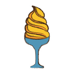 colorful glass with ice cream  over white background  vector illustration