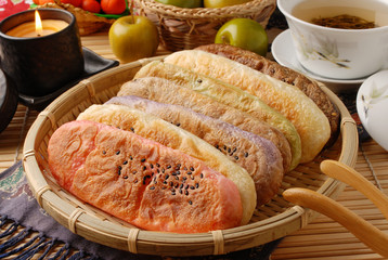 Taiwan's famous cake -  ox-tongue-shaped pastry  