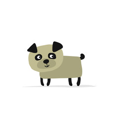 Funny pug dog, sketch for your design