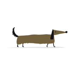 Cute dachshund dog, sketch for your design