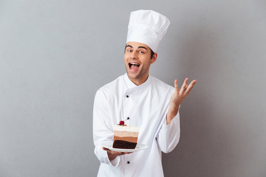 Portrait of a funny excited male chef